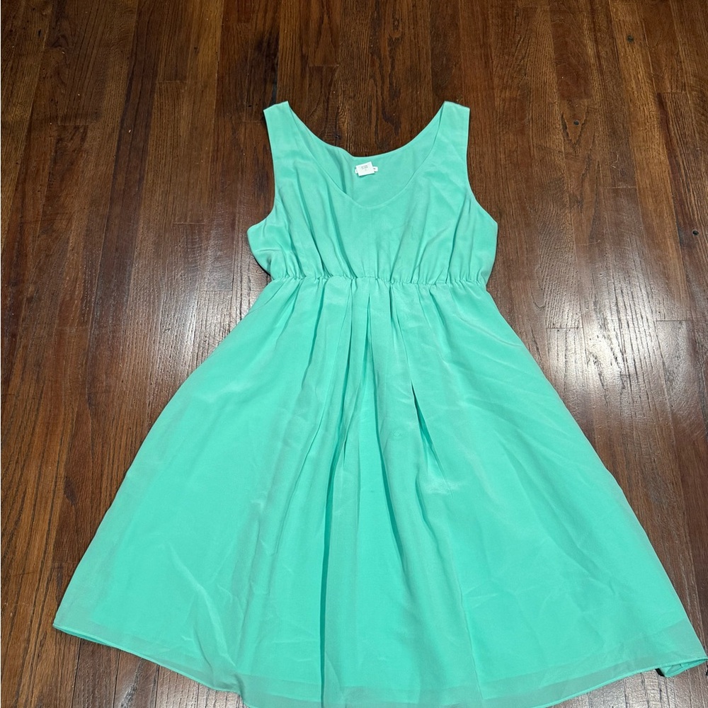 Club Monaco Green Pleated A-Line Sundress